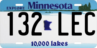 MN license plate 132LEC