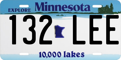 MN license plate 132LEE