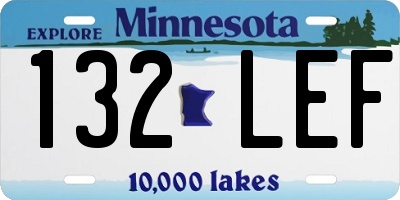 MN license plate 132LEF