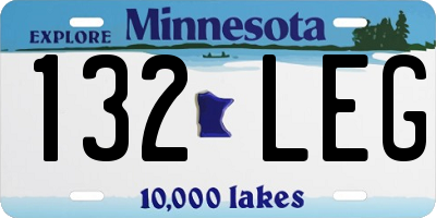 MN license plate 132LEG