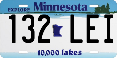 MN license plate 132LEI