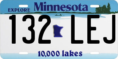 MN license plate 132LEJ