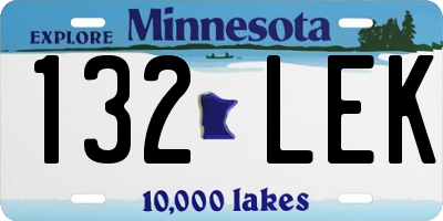 MN license plate 132LEK