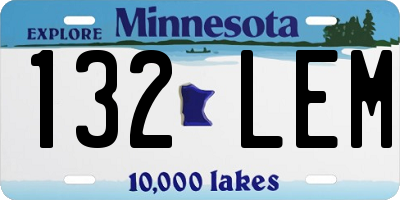 MN license plate 132LEM