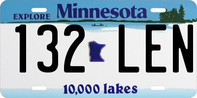 MN license plate 132LEN