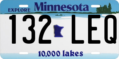 MN license plate 132LEQ