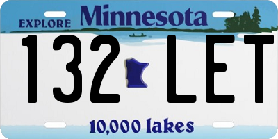 MN license plate 132LET