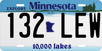 MN license plate 132LEW