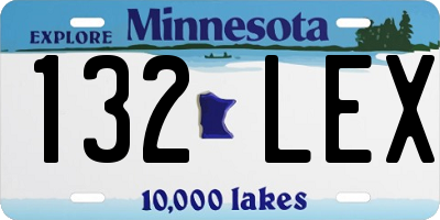 MN license plate 132LEX