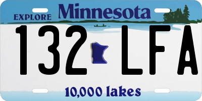 MN license plate 132LFA