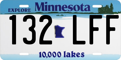 MN license plate 132LFF