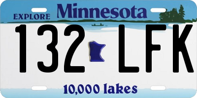 MN license plate 132LFK