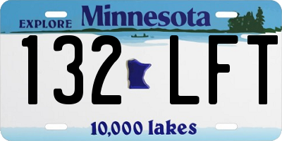 MN license plate 132LFT