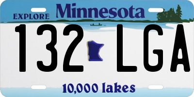MN license plate 132LGA