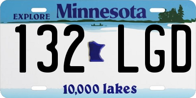 MN license plate 132LGD