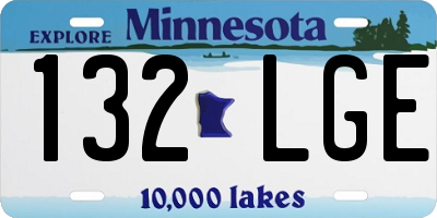 MN license plate 132LGE