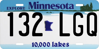 MN license plate 132LGQ
