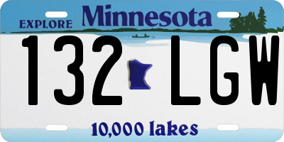 MN license plate 132LGW