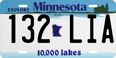 MN license plate 132LIA