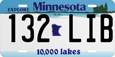 MN license plate 132LIB