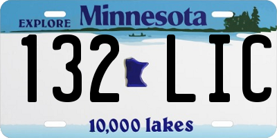 MN license plate 132LIC