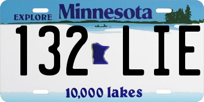 MN license plate 132LIE