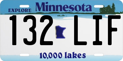MN license plate 132LIF