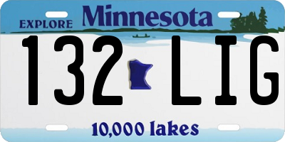 MN license plate 132LIG