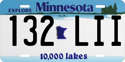 MN license plate 132LII