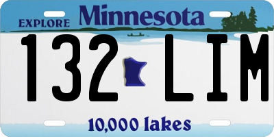 MN license plate 132LIM