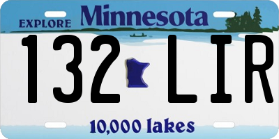 MN license plate 132LIR
