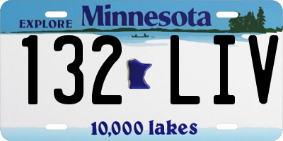 MN license plate 132LIV