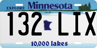 MN license plate 132LIX