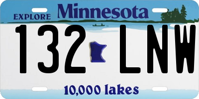 MN license plate 132LNW
