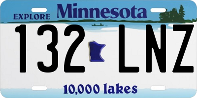 MN license plate 132LNZ