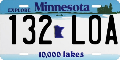 MN license plate 132LOA