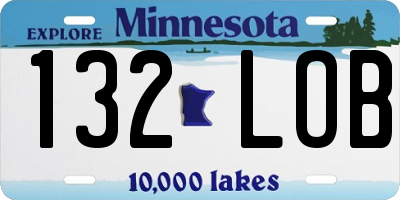 MN license plate 132LOB