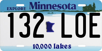 MN license plate 132LOE