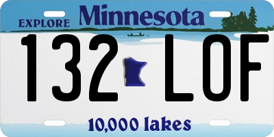 MN license plate 132LOF