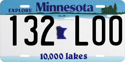 MN license plate 132LOO