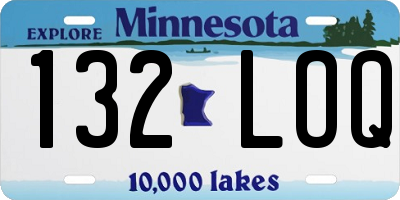 MN license plate 132LOQ