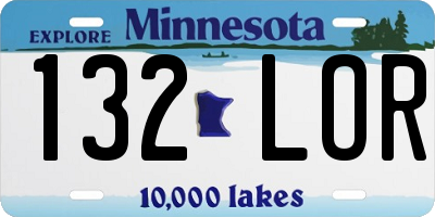 MN license plate 132LOR