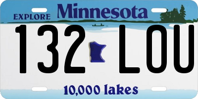 MN license plate 132LOU
