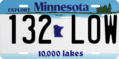 MN license plate 132LOW