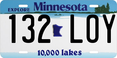 MN license plate 132LOY