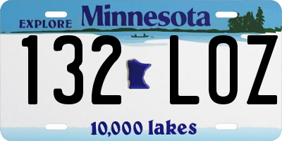 MN license plate 132LOZ