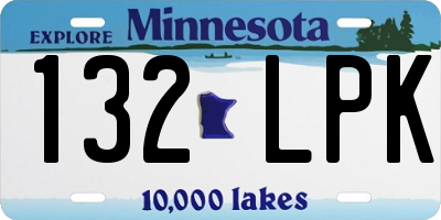 MN license plate 132LPK