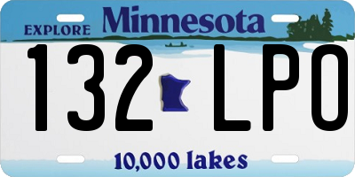 MN license plate 132LPO