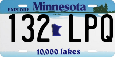 MN license plate 132LPQ