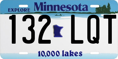 MN license plate 132LQT